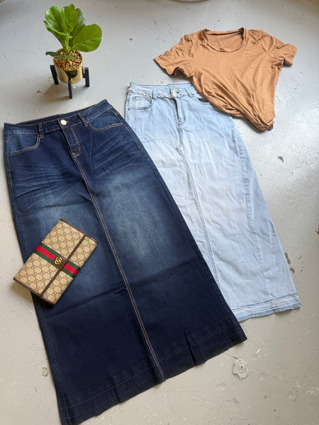 MAXI LIGHT WASH DENIM